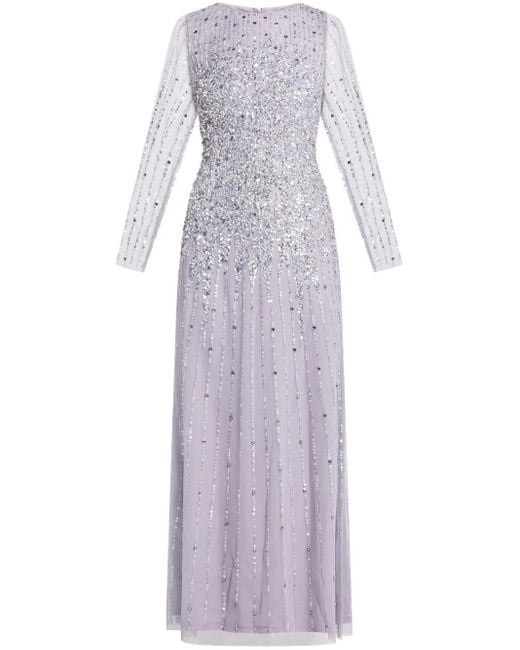 Mac Duggal Purple Sequin-Embellished Maxi Dress