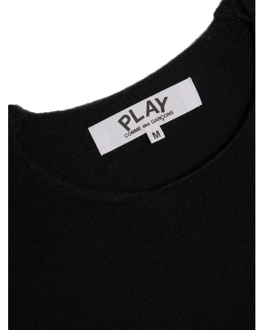 COMME DES GARÇONS PLAY Black Logo-Patch Cotton Jumper