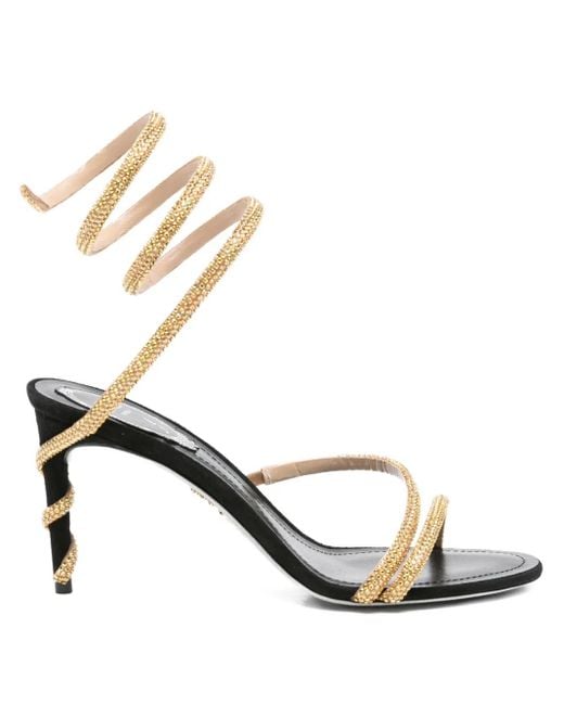 Rene Caovilla Metallic 80Mm Spiral-Embellished Sandals
