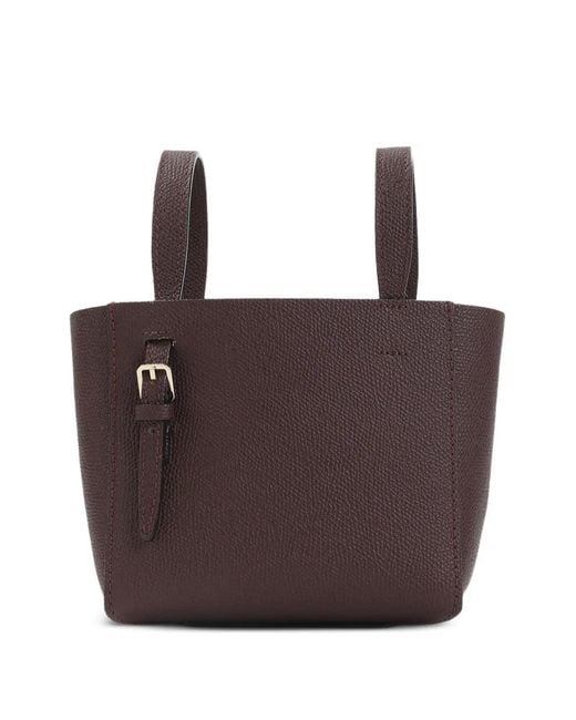Valextra Brown Mini Sac À Main À Détail De Boucle