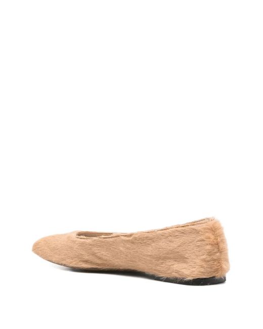 The Row Natural Leather Ballet Flats