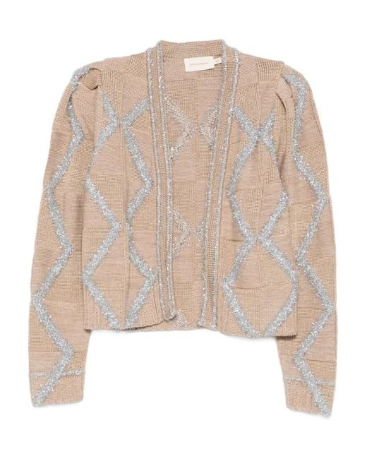 Cecilia Prado Natural Diamond Pattern Cardigan