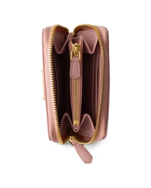 Prada Pink Small Saffiano-Leather Wallet