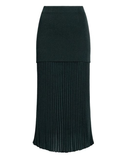 Proenza Schouler Green Luiza Ribbed Midi Skirt