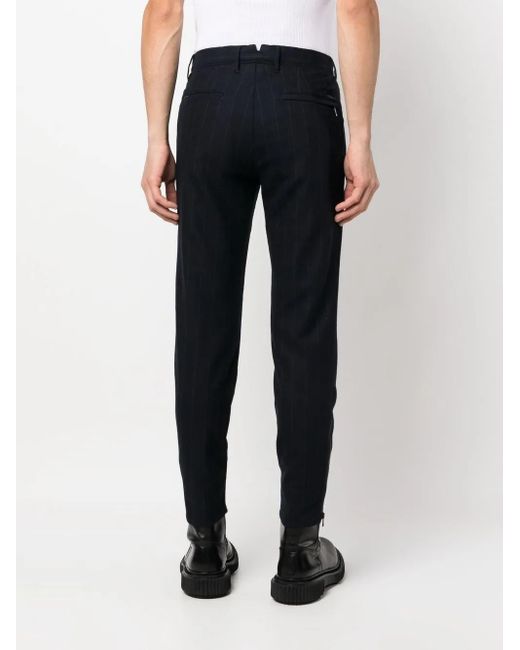 Incotex Blue Pinstripe Tailored Trousers for men