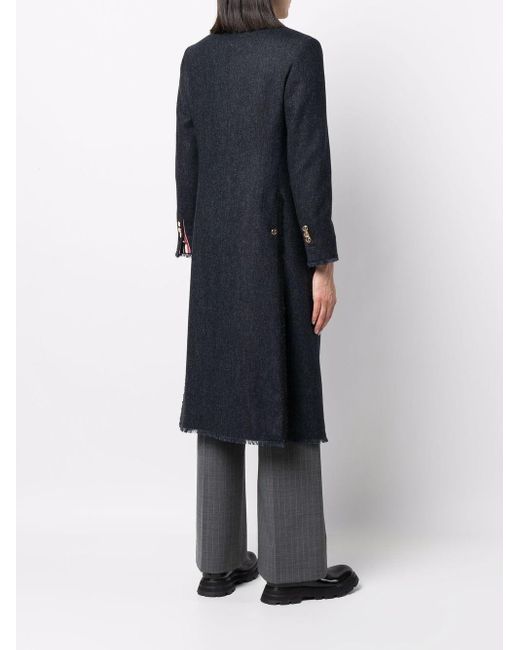 Cappotto monopetto in tweed di Thom Browne in Black