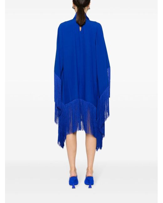 Robe courte à franges ‎Taller Marmo en coloris Blue