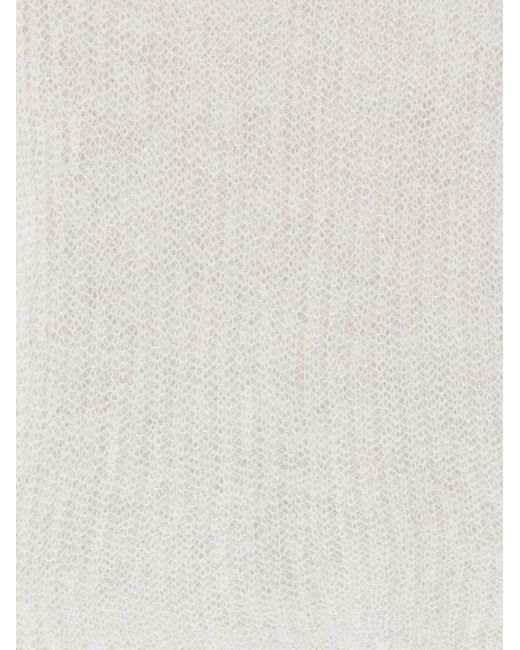 Antonelli White Elena Textured Knit Scarf