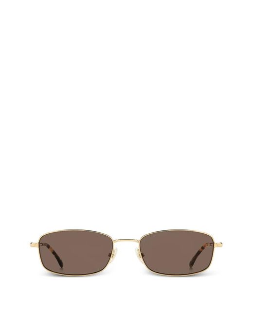 Victoria Beckham Metallic Rectangular-Frame Sunglasses