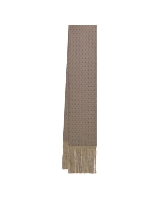 Ferragamo Natural Micro Gancini Print Silk Scarf for men