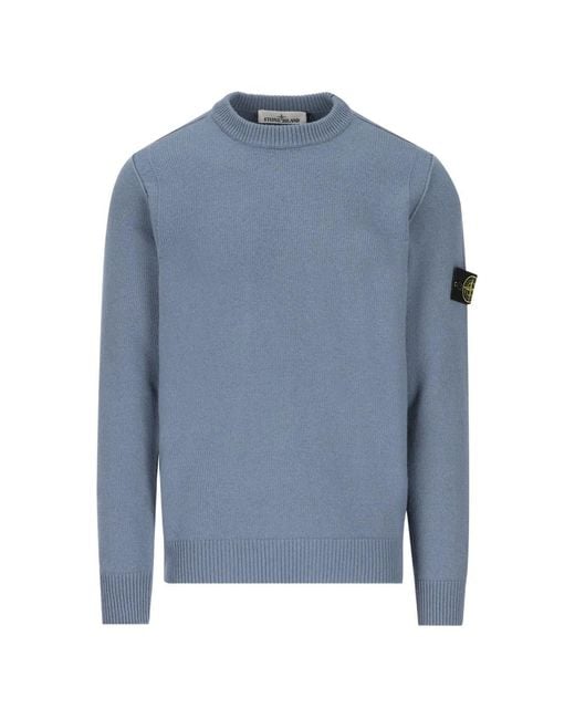 Stone Island Blue 5100072 Lambswool Sweater for men