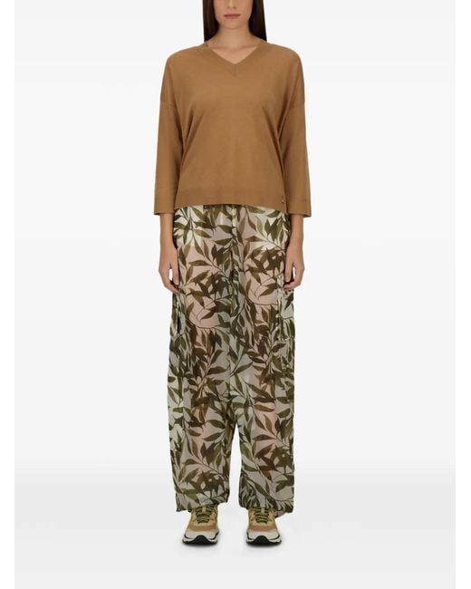 Herno Brown Lyocell Cotton Polyester Sweater