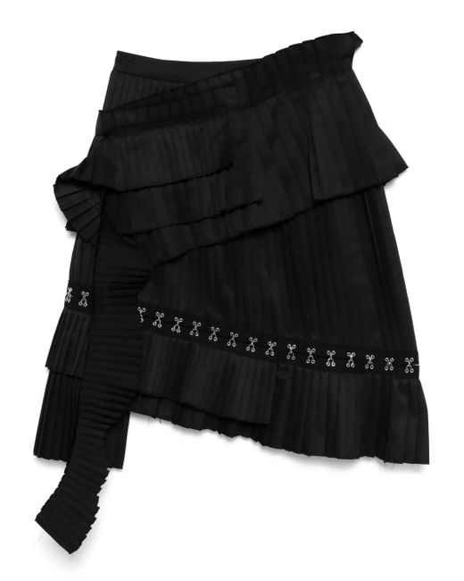 ROKH Black Broken Pleated Skirt