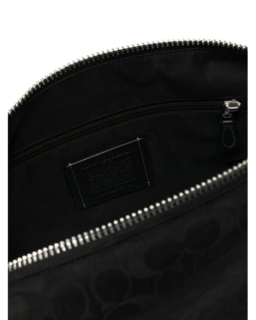 COACH Black Pattern Key-Charm Shoulder Bag