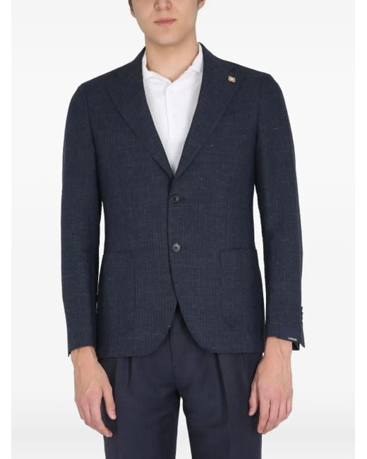 Lardini Blue Single-Breasted Blazer for men