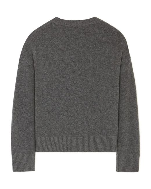Alanui Gray Crew-Neck Cashmere-Silk Blend Jumper