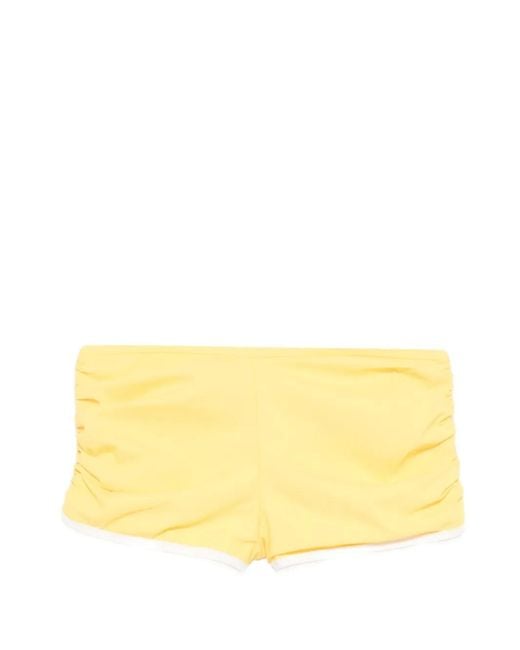 Christopher Esber Yellow Oasis Ruched Boyshorts