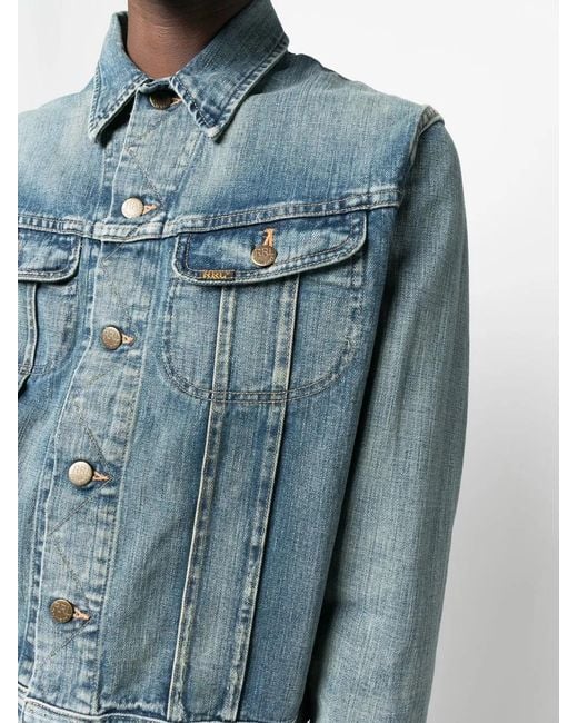 RRL Blue Button-Down Fastening Denim Jacket for men