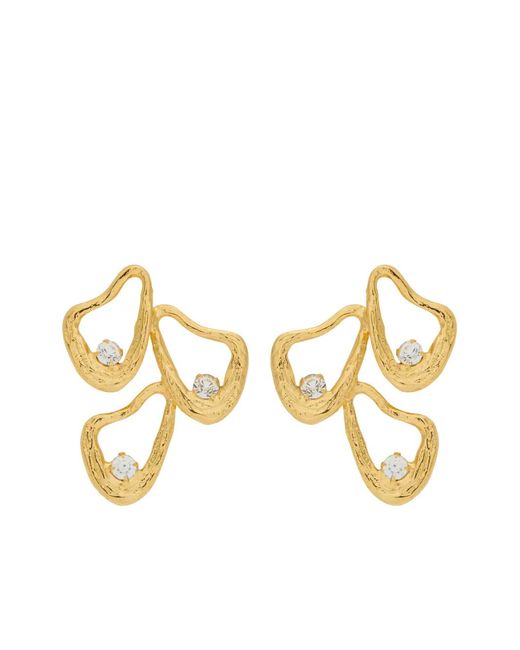 LYNYER Metallic Textured Embellished Earrings