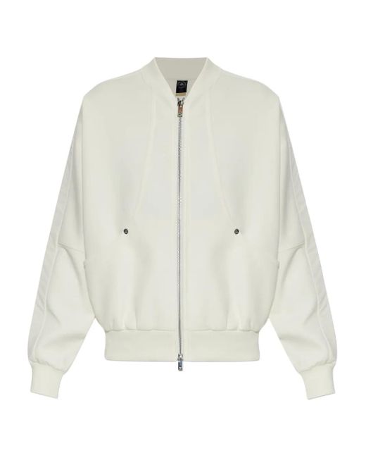 Moose Knuckles White Bomber Jacket