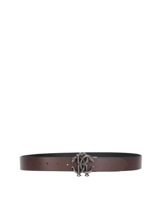 Roberto Cavalli White Metallic Buckle Belt for men