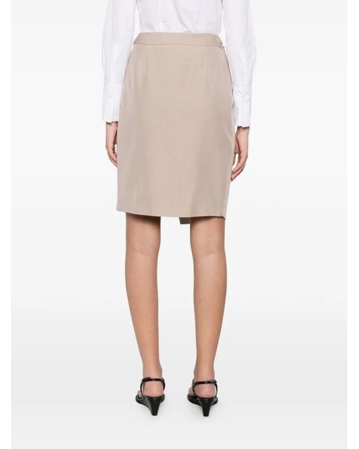 SIMONA CORSELLINI Natural Draped Wrap-Style Mini Skirt
