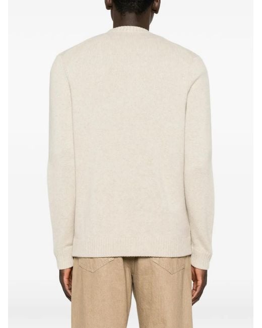 Bompard White V-Neck Cashmere Cardigan for men