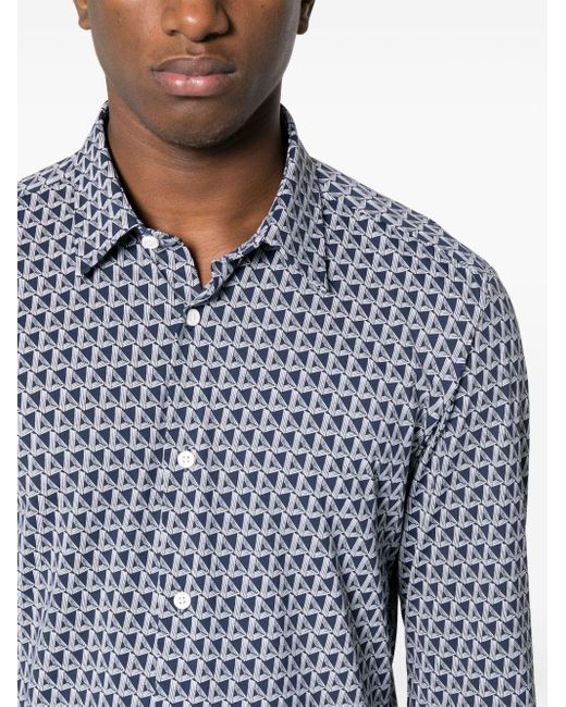 Boss Overhemd Met Geometrische Print in het Blue voor heren