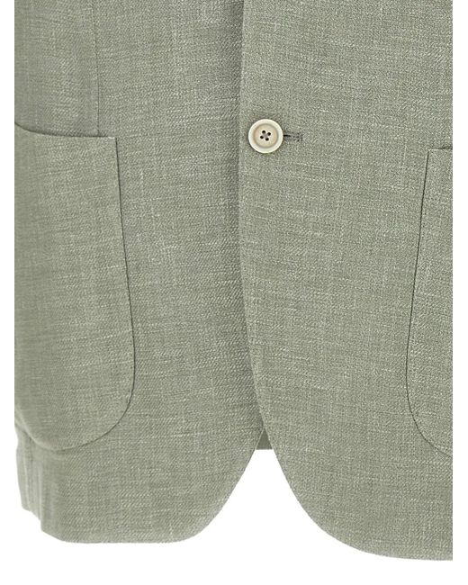 Eleventy Green Patch-Pockets Blazer for men
