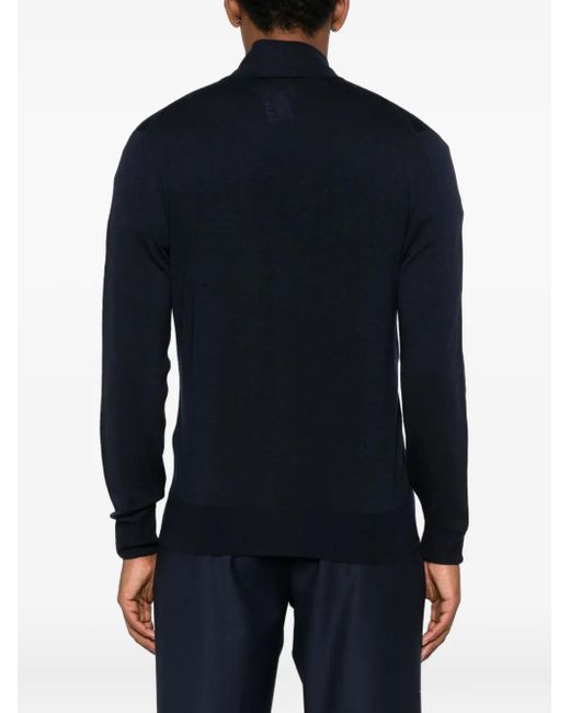 Canali Blue Zip Cardigan for men