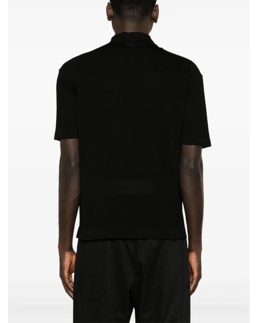 メンズ C P Company ファインニット ポロシャツ Black