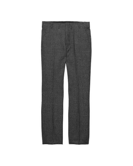 Prada Gray Wool Pants for men