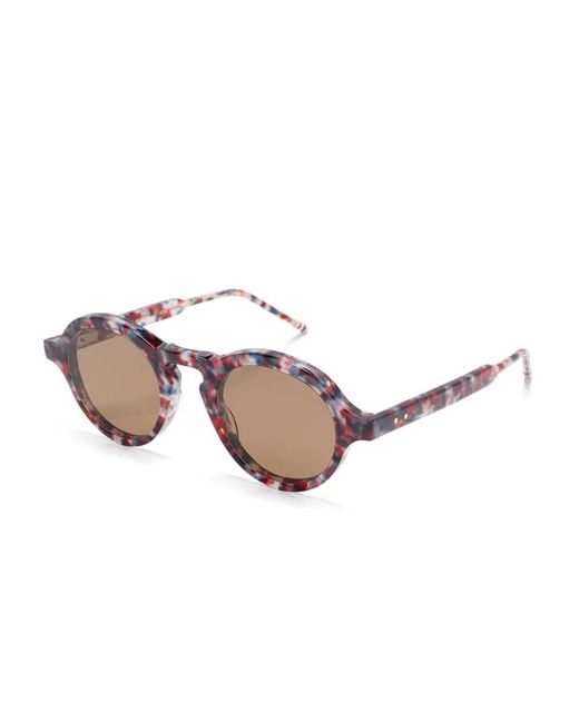 Thom Browne Pink Ues926A Round-Frame Sunglasses