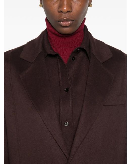 Victoria Beckham Purple Tailored Single-Breasted Coat