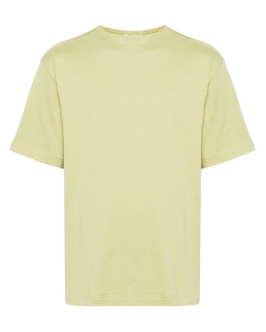 Auralee Yellow Luster Plaiting Cotton T-shirt for men