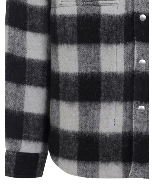 Camicia A Quadri di Rick Owens in Gray da Uomo