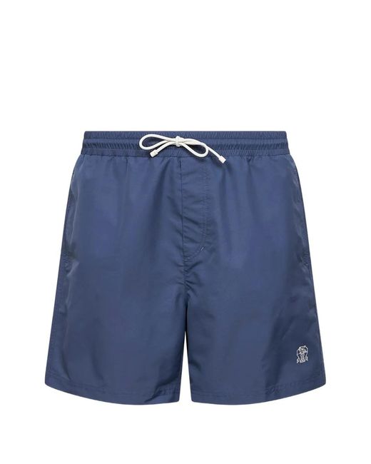 Brunello Cucinelli Blue Swim Shorts for men