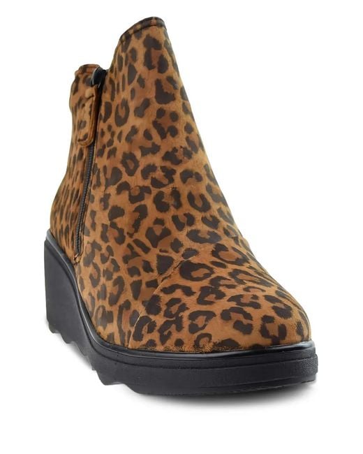 Clarks Brown Mazy Eastham Zip Leopard Print Boots