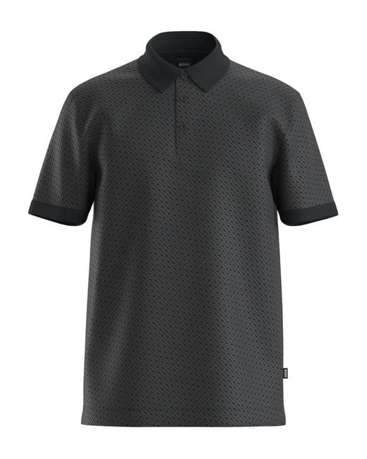Polo Estampado Boss de hombre de color Black