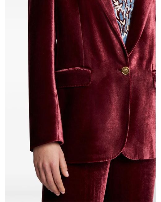 Etro Red Viscose-Silk Chic Outerwear Jacket