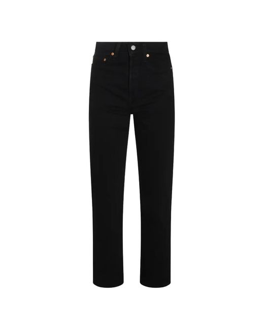 Levi's Black Ribcage Logo-Patch Jeans