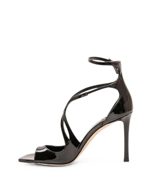 Jimmy Choo Black Azia Patent-Finish Sandals