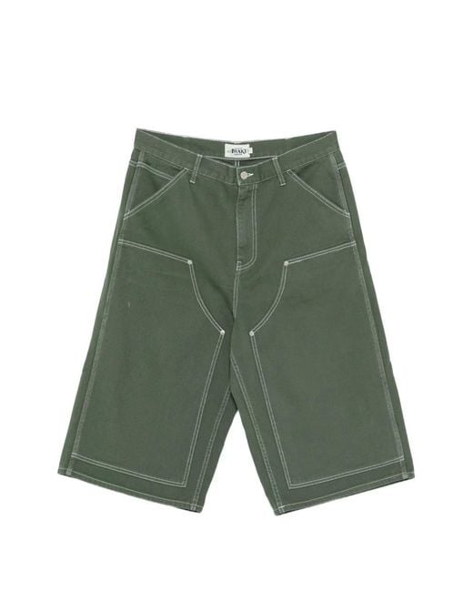 AWAKE NY Green Contrast-Stitching Bermuda Short for men