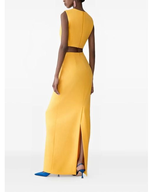 Carolina Herrera Yellow Column Maxi Skirt