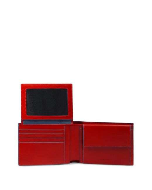 Piquadro Red Logo-Lettering Wallet for men