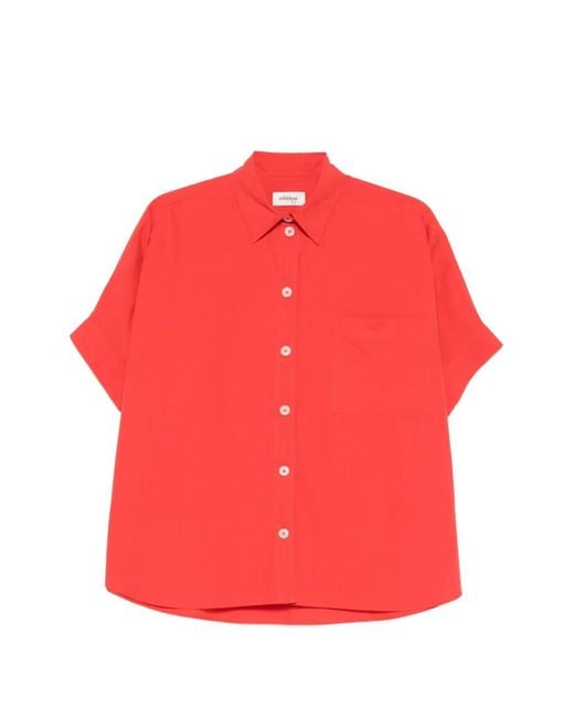 Ottod'Ame Red Pointed-Collar Pocket Shirt
