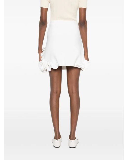 Sandro White Mini Floral Knit Skirt