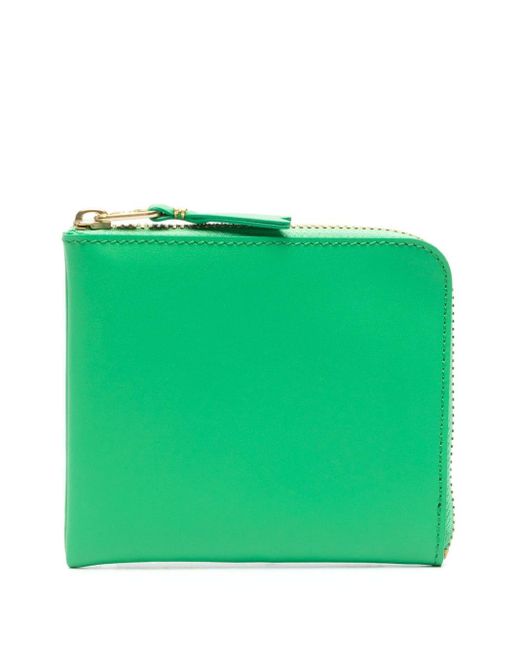 Comme des Garçons Green Rectangular Leather Wallet for men