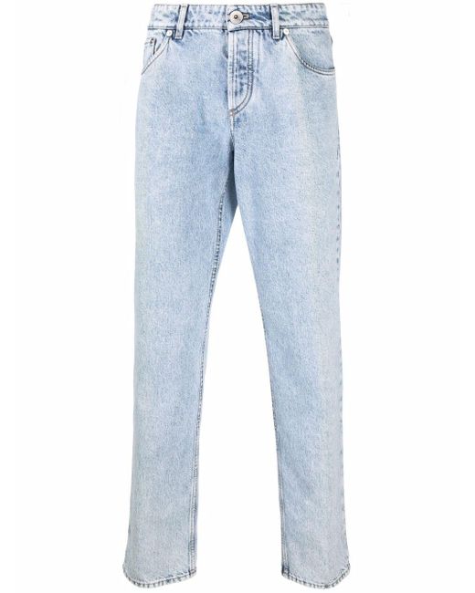 Brunello Cucinelli Blue Light-wash Straight-leg Jeans for men