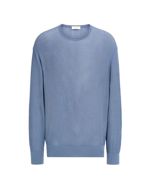 Ferragamo Blue Crew Neck Sweater for men